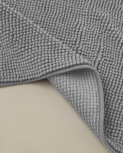 Macaroni Kaydırmaz Taban Banyo Paspası Seti 60x90 + 40x60 cm Gri