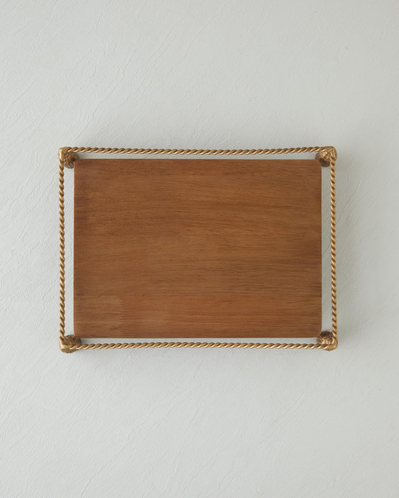 Madely Ahşap Dekoratif Tepsi 35x25 cm Kahve – Gold