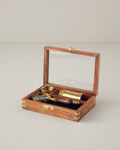 Magnifier Dekoratif Obje 16,5x11,5x5 cm Kahve