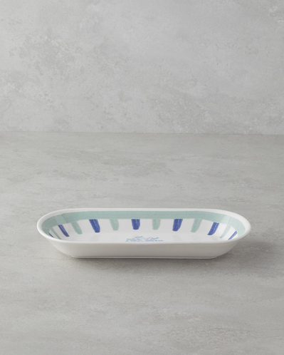 Mariscopia Seramik Kayık Tabak 25 cm Mavi-yeşil