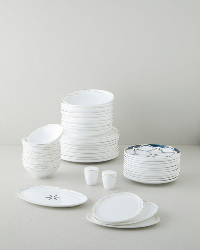 Marvelous Bone Porselen Yemek Takımı 54 Parça 12 Kişilik Lacivert