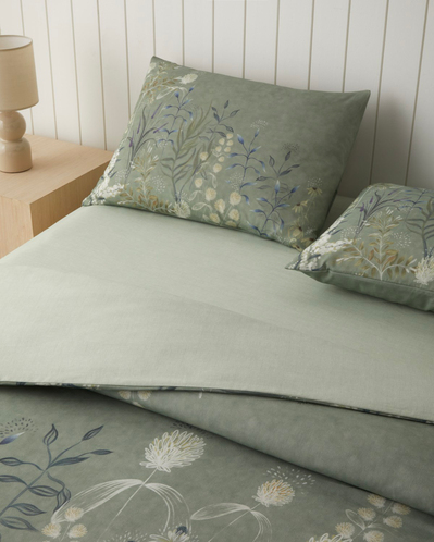 Meadow Spirit Dijital Baskılı Kolay Ütülenir Tek Kişilik Çarşaflı Nevresim Takımı 160x220 cm Koyu Yeşil