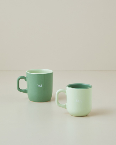 Mini&Dad Seramik İkili Kupa 150-230 ml Yeşil