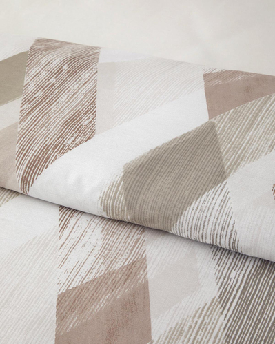 Modern Argyle Çift Taraflı Pamuk Tek Kişilik Çarşaflı Nevresim Takımı Bej