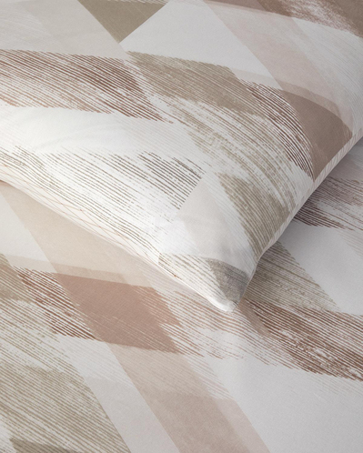 Modern Argyle Çift Taraflı Pamuk Tek Kişilik Çarşaflı Nevresim Takımı Bej