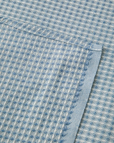 Modern Grid Tek Kişilik Pike 150x220 cm Mavi