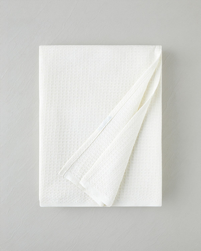 Modern Grid Tek Kişilik Pike 150x220 cm Ekru
