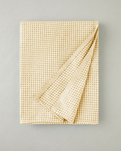 Modern Grid Tek Kişilik Pike 150x220 cm Sarı