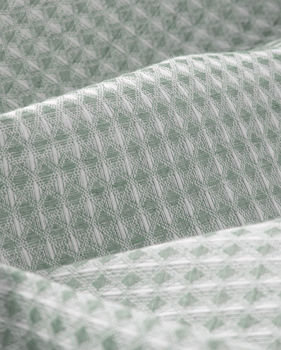 Modern Grid Tek Kişilik Pike 150x220 cm Yeşil