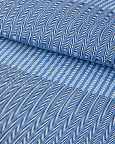 Modern Strip Kolay Ütülenir Çift Kişilik Çarşaflı Nevresim Takımı 200x220 cm Mavi