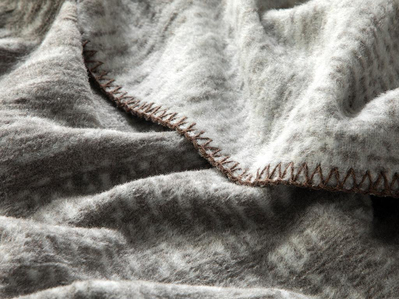 Modern Textured Pamuklu Tek Kişilik Battaniye Gri