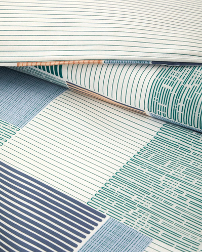 Modern Weave Kolay Ütülenir Çift Kişilik Nevresim Seti 200x220 cm Koyu Yeşil-Turuncu