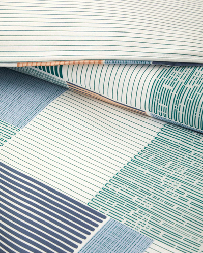 Modern Weave Kolay Ütülenir King Size Nevresim Seti 240x220 cm Koyu Yeşil-Turuncu