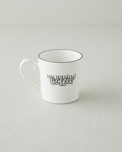 Morning Coffee Seramik Kupa 330 ml Siyah - Beyaz
