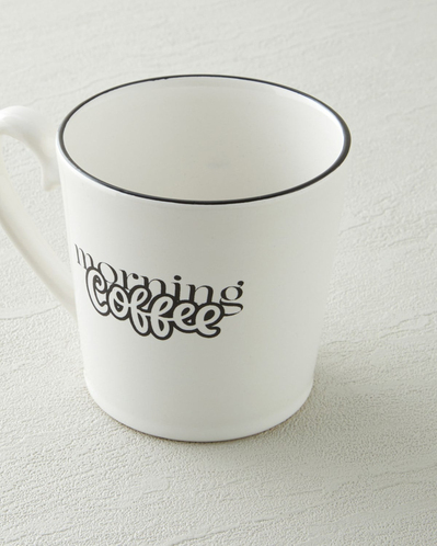 Morning Coffee Seramik Kupa 330 ml Siyah - Beyaz