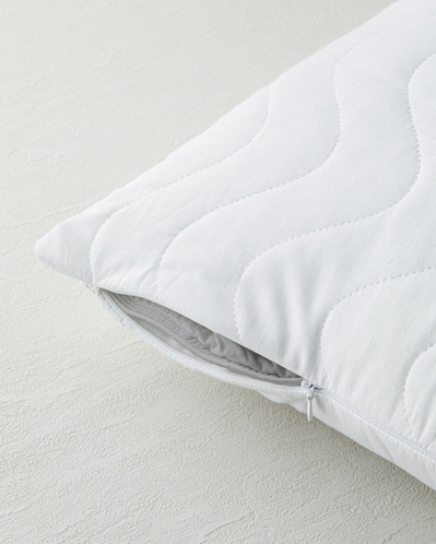 Napline Pamuklu Kapitoneli Sıvı Geçirmez Alez Yastık Kılıfı 50x70 cm Beyaz