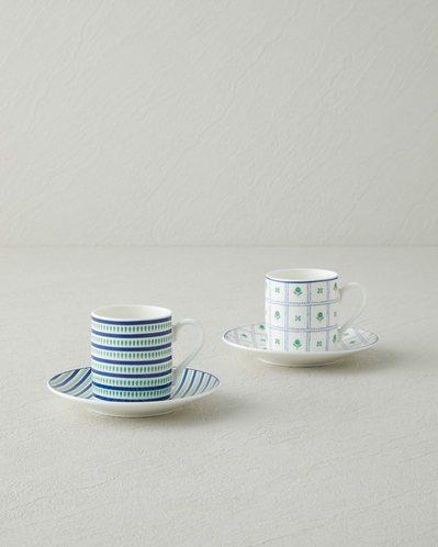 Nautica New Bone China 4 Parça 2 Kişilik Kahve Fincan Takımı 80 ml Mavi