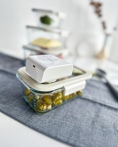 Neoflam Fika Glace Cam 5 Parça Vakumlu Saklama Kabı Seti Bej