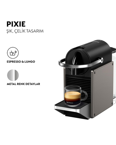 Nespresso C62 Pixie Kapsül Espresso Makinesi Titan