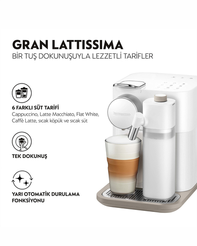 Nespresso F541 Gran Latissima Süt Çözümlü Espresso Makinesi Beyaz