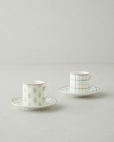 Neva New Bone China 4 Parça 2 Kişilik Kahve Fincan Takımı 80 ml Renkli