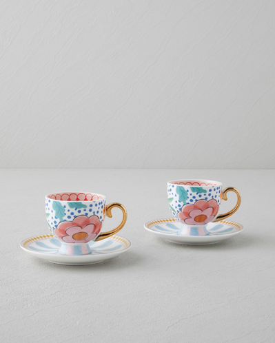 Nostalgic Cherry New Bone China 4 Parça 2 Kişilik Kahve Fincan Takımı 100 ml Renkli
