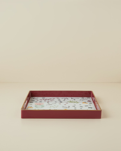 Nostalgic Country PP Tepsi 35,5x35,5 Cm Bordo