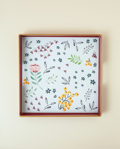 Nostalgic Country PP Tepsi 35,5x35,5 Cm Bordo