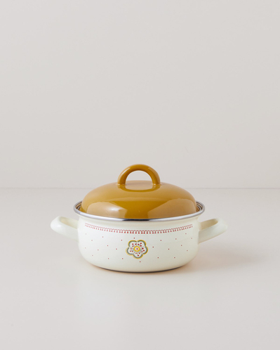 Nostalgic Serenity Emaye Mini Tencere 16 cm Hardal