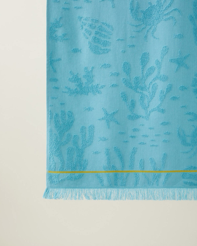 Ocean Whisper Pamuk Plaj Havlusu 70x140 cm Mint