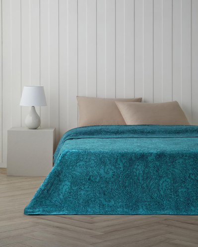 Paisley Dream Pamuklu Tek Kişilik Battaniye 150x200 cm Lacivert