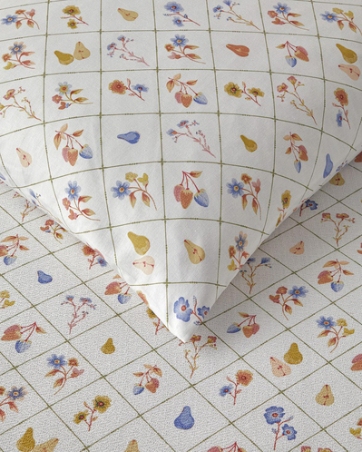 Pear Garden Baskılı Tek Kişilik Pike Takımı 150x220 cm Yeşil