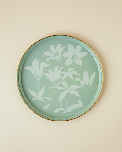 Petal Poetry Emaye Tepsi 31 cm Yeşil