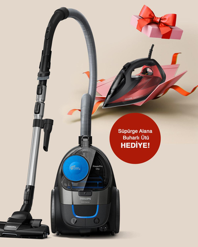 Philips 4000 Serisi FC9332/07 Toz Torbasız Süpürge + Philips 7000 Serisi DST7022/40 Buharlı Ütü