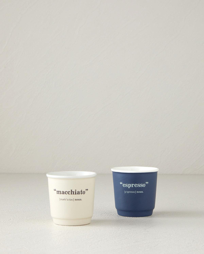 Phoebe New Bone China 2 Parça 2 Kişilik Espresso Fincan 90 ml Lacivert - Krem