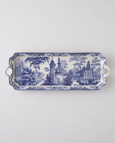 Preston Stoneware Kayık Tabak 38 cm Lacivert