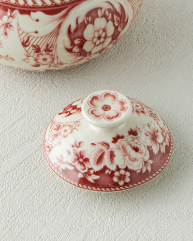 Preston Stoneware Şekerlik 10,5x10,5x8,5 cm Bordo
