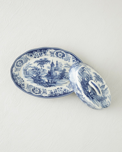 Preston Stoneware Sunumluk 23,5x16x10 cm Lacivert