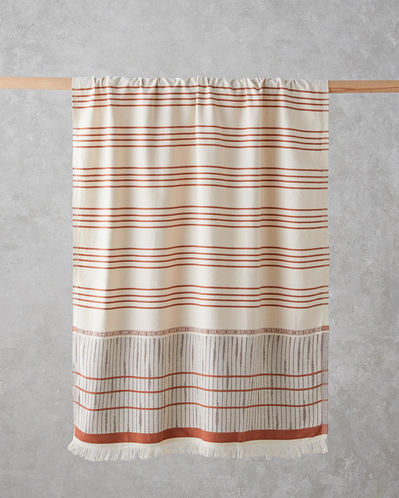 Pure Natural Pamuklu Peştamal 90x150 cm Açık Bej-Kiremit