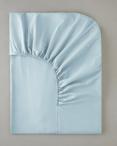 Pure Pamuklu Tek Kişilik Lastikli Çarşaf 100x200 cm Açık Mavi