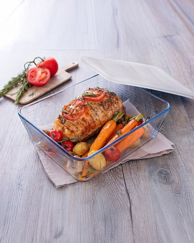 Pyrex Cook&Freeze Cam Dikdörtgen Kapaklı Saklama Kabı 2,7 L Beyaz