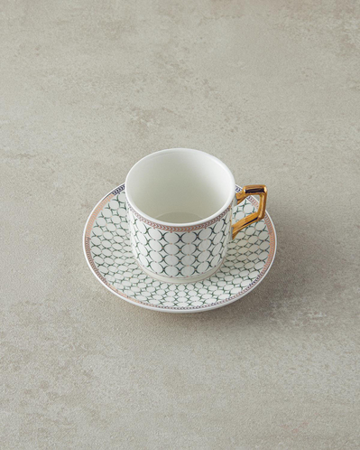 Rabecca New Bone China Kahve Fincan Takımı 4 Parça 2 Kişilik Yeşil