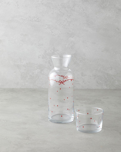 Ribbon Joy Cam Sürahi 700 Ml + 220 Ml Kırmızı