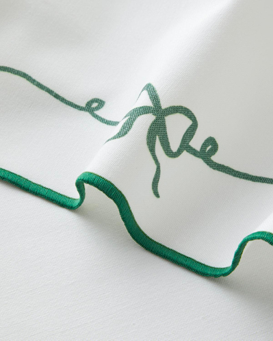 Ribbon Joy Polyester Masa Örtüsü 150x200 cm Yeşil-Beyaz