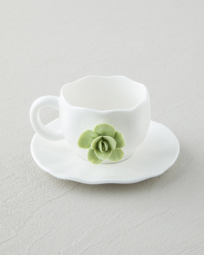 Rosea New Bone China 4 Parça 2 Kişilik Kahve Fincan Takımı 100 ml Pembe - Mint