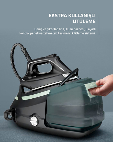 Rowenta Eco Steam Pro DG9621 Buhar Kazanlı Ütü 2800 W Siyah-Bej