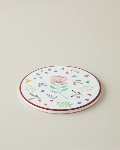 Rustic Florals Seramik Nihale 16 cm Pembe - Yeşil