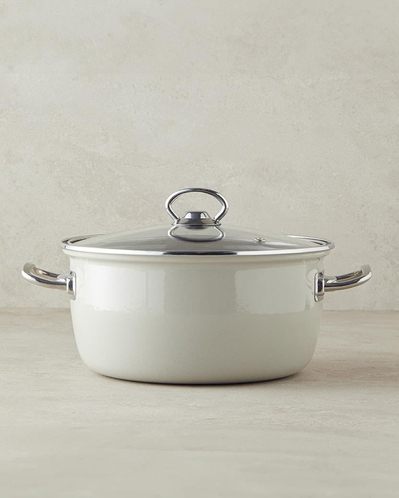 Sartagi Emaye Kızartma Tenceresi 22 Cm Bej