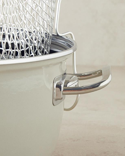 Sartagi Emaye Kızartma Tenceresi 22 Cm Bej