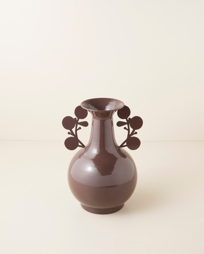 Savory Metal Vazo 38,5 cm Kahve